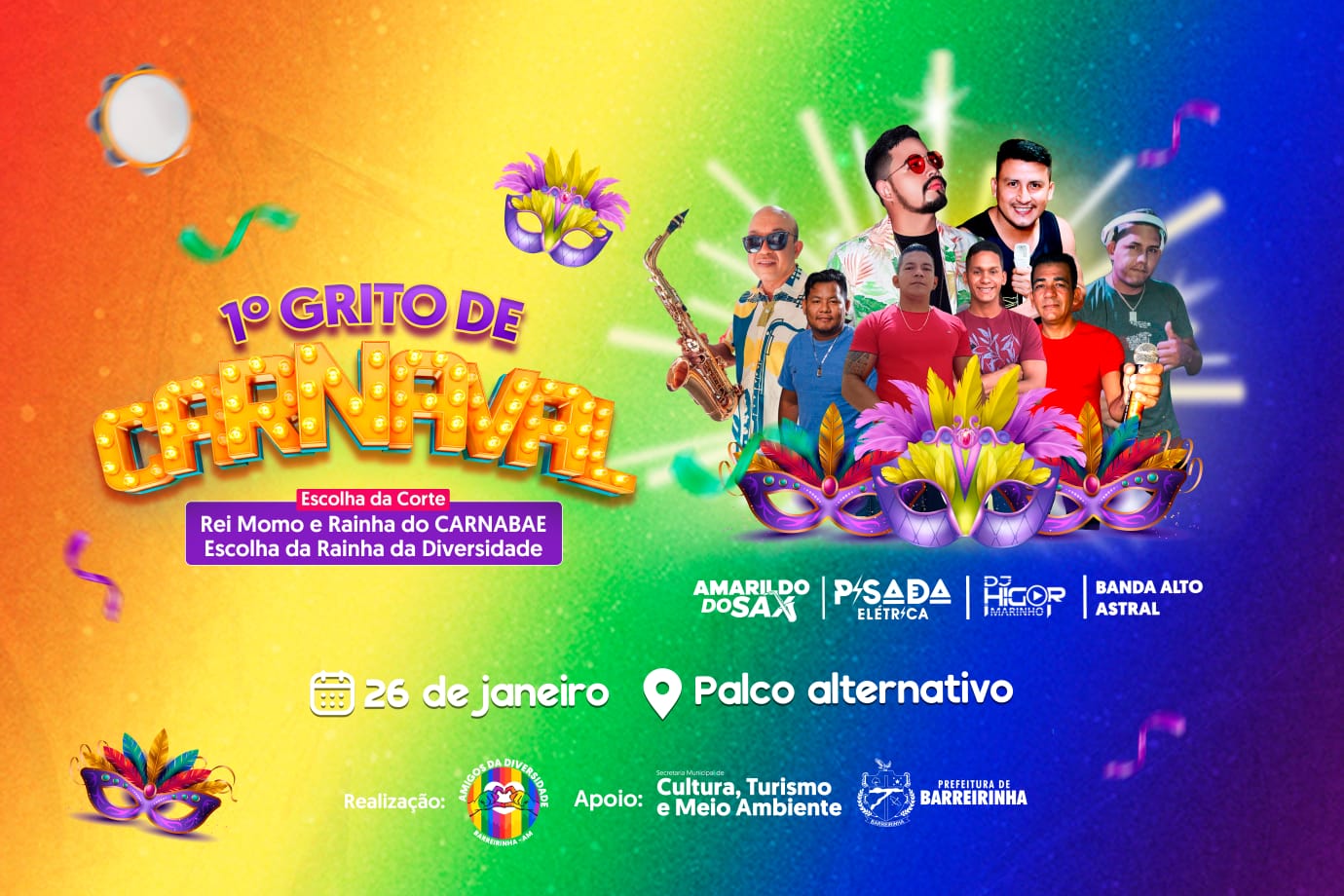 1° Grito de Carnaval de Barreirinha é realizado nesta sexta-feira (26/01)